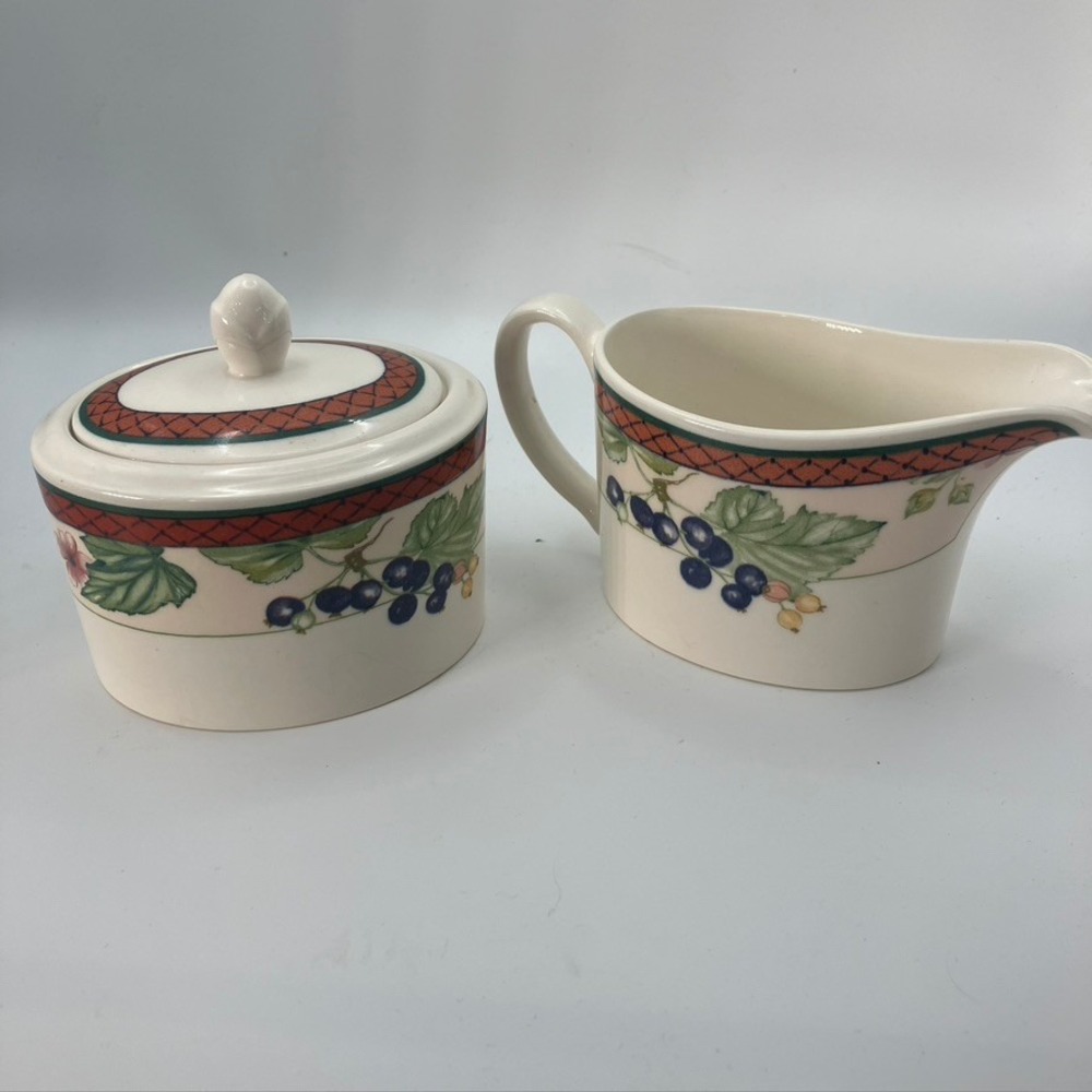 Johnson Brothers Autumn Grove Creamer & Sugar Set Made in‎ England Vintage 90's